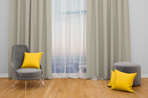 پرده آماده پانچی کتان کد 4088 - Image 3