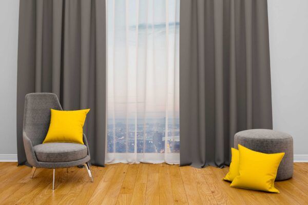 پرده آماده پانچی کتان کد 4087 - Image 3