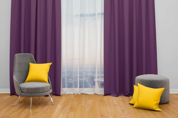 پرده آماده پانچی کتان کد 3526 - Image 3