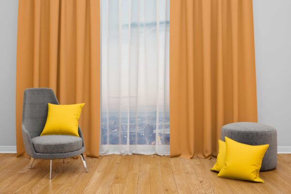 پرده آماده پانچی کتان کد 3038 - Image 3