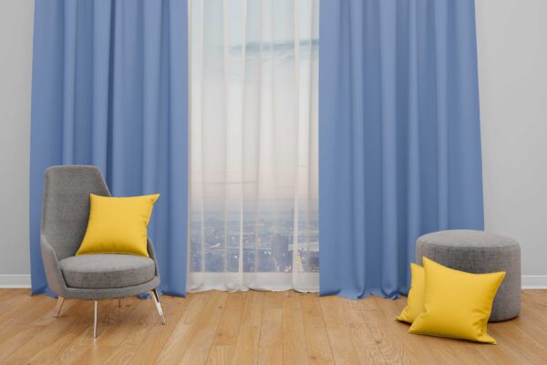 پرده آماده پانچی کتان کد 5044 - Image 3