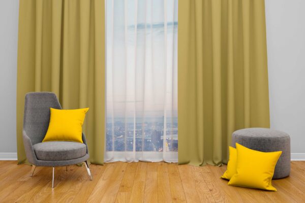 پرده آماده پانچی کتان کد 3049 - Image 3