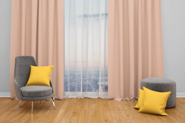 پرده آماده پانچی کتان کد 2518 - Image 3